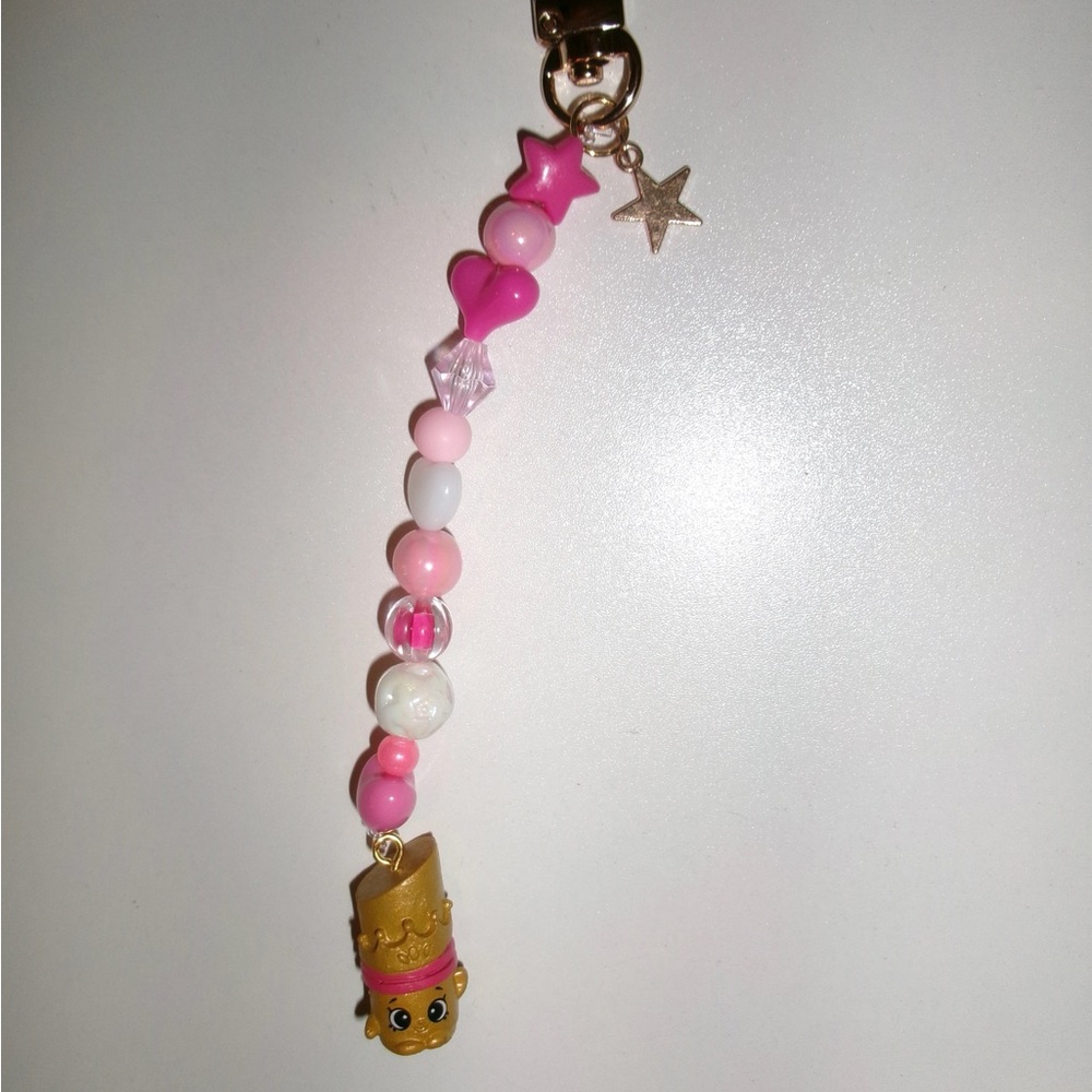 Shopkins Pink and Gold Bag Charm